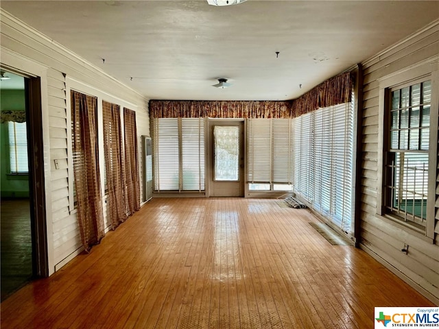 view of unfurnished sunroom