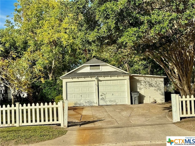 view of garage