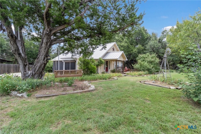 2265 Candlelight Dr, Canyon Lake, TX 78133 - view of yard with a sunroom