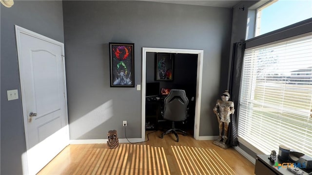 office area featuring light wood-type flooring