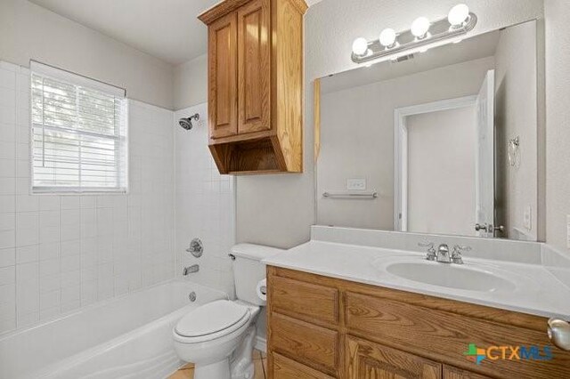 3 Magnolia Ct, Belton, TX 76513 - bathroom with toilet, shower / washtub combination, and vanity