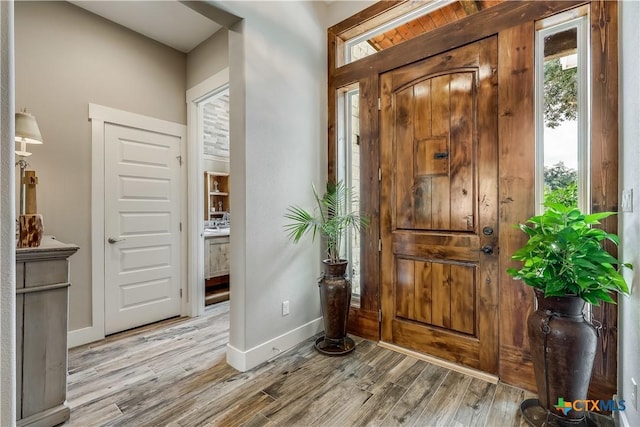 foyer featuring light hardwood / wood-style flooring