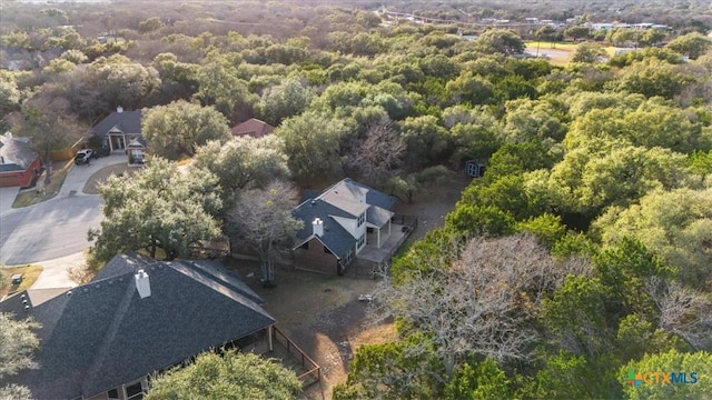 aerial view with a forest view