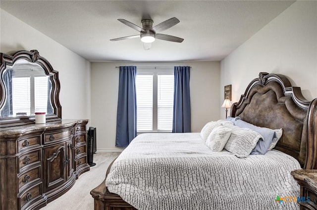 2844 Klein Way, New Braunfels, TX 78130 - bedroom with light carpet, multiple windows, and a ceiling fan