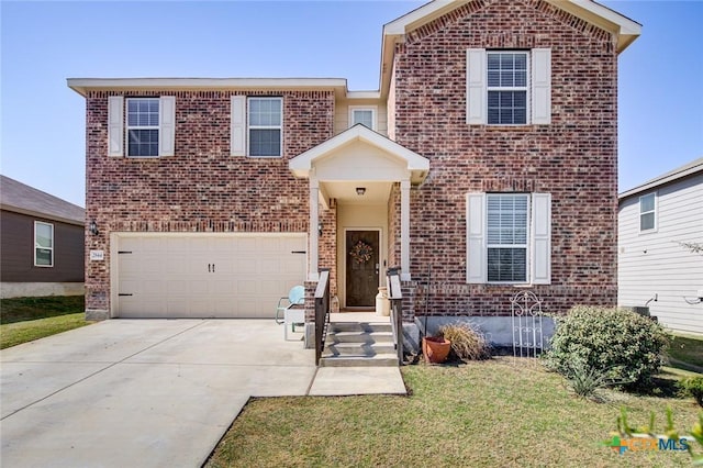 2844 Klein Way, New Braunfels, TX 78130 - view of front of property with brick siding and driveway