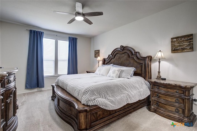 2844 Klein Way, New Braunfels, TX 78130 - bedroom featuring light colored carpet, baseboards, and a ceiling fan