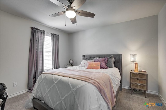 2844 Klein Way, New Braunfels, TX 78130 - bedroom featuring carpet floors, baseboards, and ceiling fan