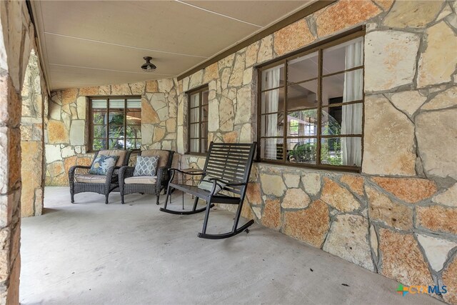 view of patio / terrace featuring french doors