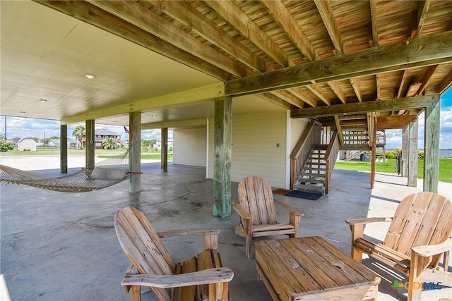 1588 W Bayshore Dr, Palacios, TX 77465 - view of patio featuring stairs