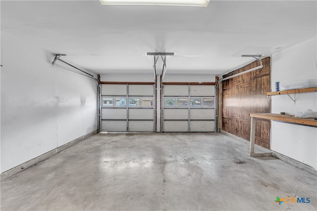 garage with wooden walls