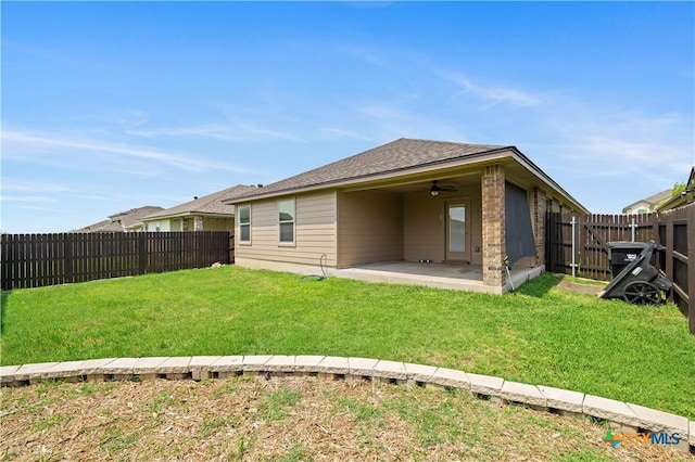 1313 Juneberry Park Dr, Temple, TX 76502 - back of property with a patio area and a ceiling fan