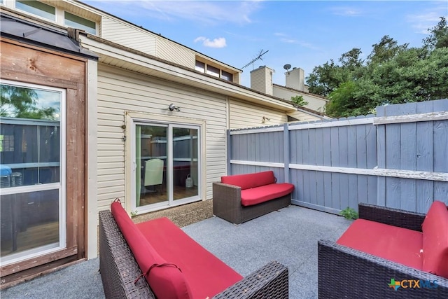 view of patio with an outdoor living space