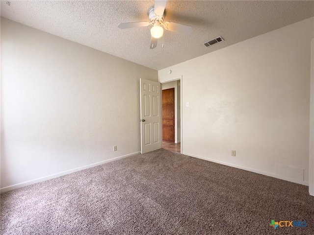 1804 Kingman Rd, Killeen, TX 76549 - empty room featuring carpet flooring, ceiling fan, and a textured ceiling