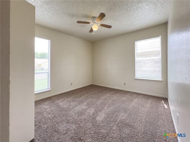 1804 Kingman Rd, Killeen, TX 76549 - carpeted empty room with ceiling fan and a textured ceiling