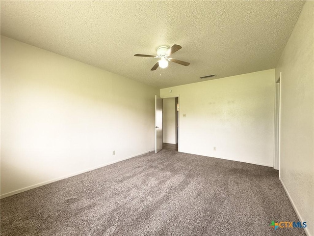 1804 Kingman Rd, Killeen, TX 76549 - empty room with ceiling fan, carpet, and a textured ceiling