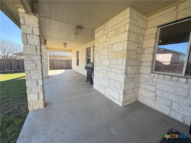 view of patio with grilling area