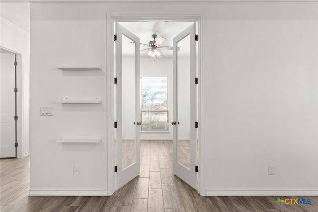 hallway featuring french doors