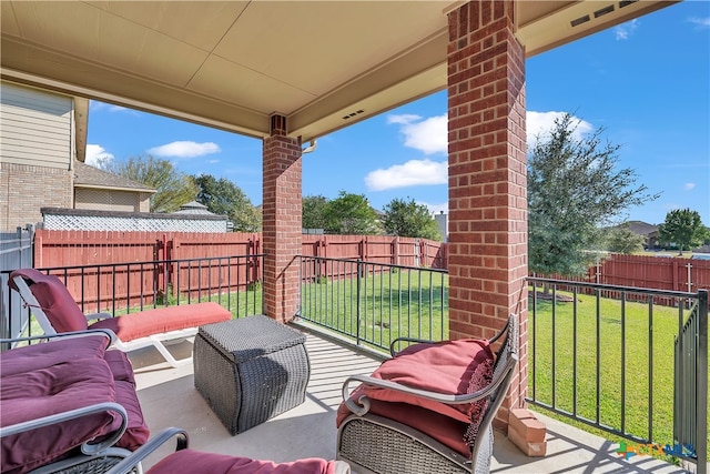 view of patio with an outdoor living space