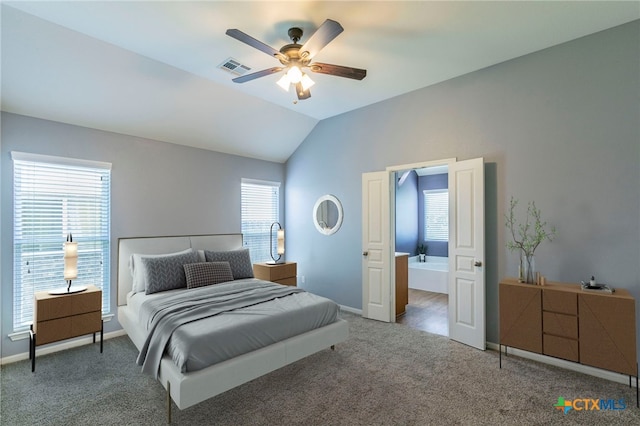 1126 Neuberry Cliffe, Temple, TX 76502 - carpeted bedroom featuring vaulted ceiling, baseboards, and a ceiling fan