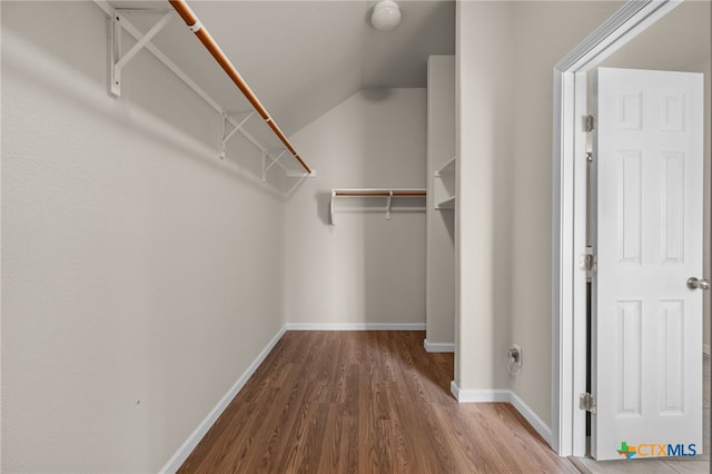 1018 Canyon Maple Rd, Pflugerville, TX 78660 - walk in closet with wood finished floors and vaulted ceiling