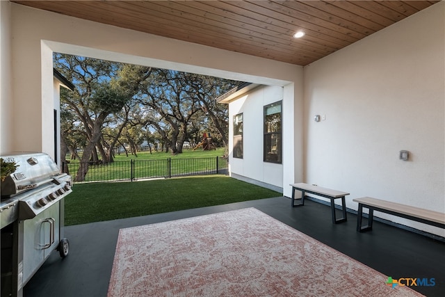 view of patio / terrace featuring grilling area