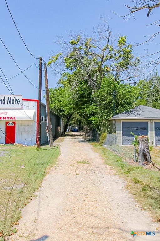 exterior space featuring a garage