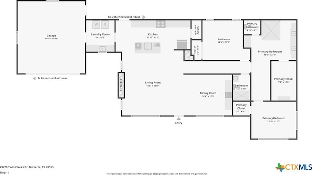 29720 Twin Creeks Dr, Bulverde, TX 78163 - view of floor plan / room layout