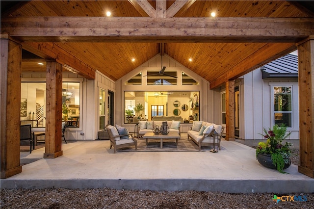 view of patio / terrace featuring an outdoor living space