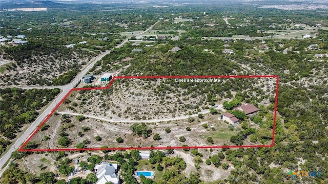 aerial view featuring a rural view