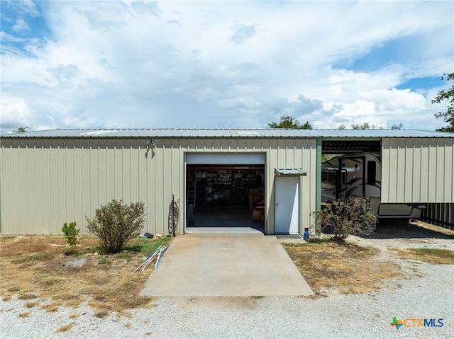 view of garage