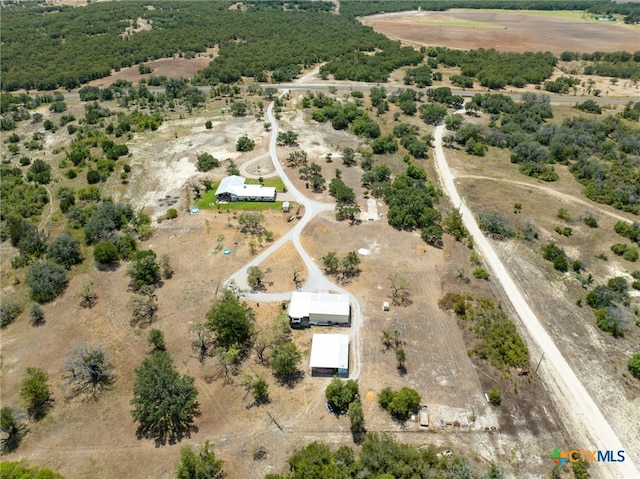 bird's eye view with a rural view