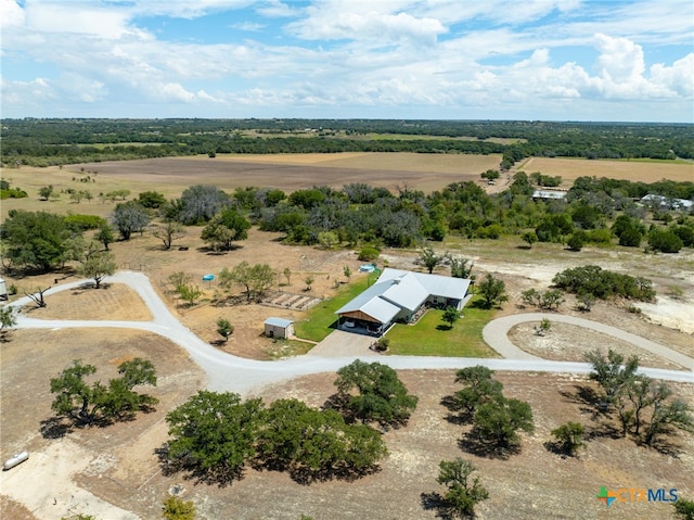 bird's eye view with a rural view