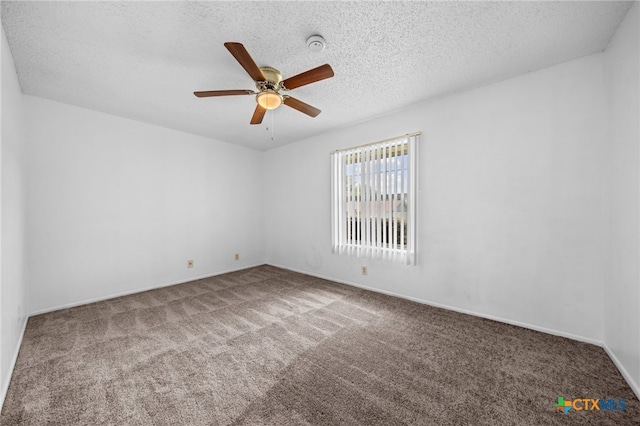 2310 Bunker Hill Dr, Temple, TX 76504 - spare room featuring carpet, ceiling fan, a smoke detector, and a textured ceiling