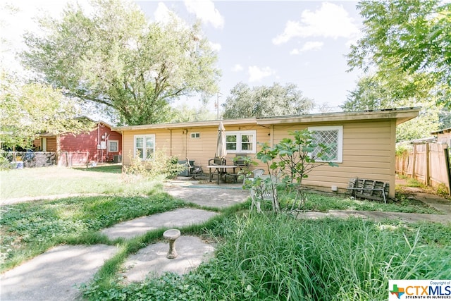 view of front of home with a patio