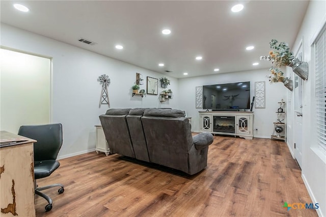 living room featuring hardwood / wood-style flooring