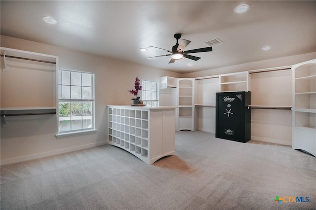 194 Panorama Ln, Victoria, TX 77905 - unfurnished bedroom with carpet flooring, baseboards, recessed lighting, and a ceiling fan
