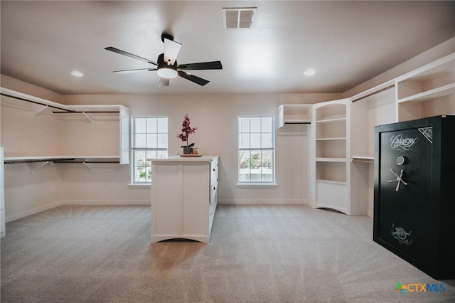 194 Panorama Ln, Victoria, TX 77905 - spacious closet featuring ceiling fan and carpet