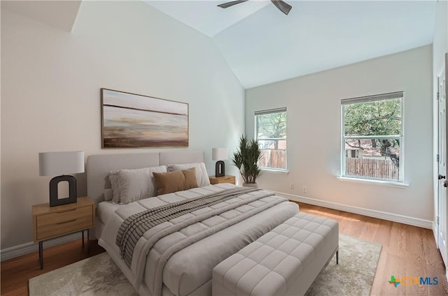 2033 Northview Dr, San Marcos, TX 78666 - bedroom with light wood finished floors and lofted ceiling