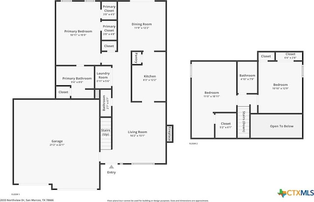 2033 Northview Dr, San Marcos, TX 78666 - view of home floor plan