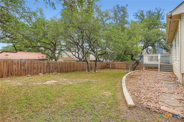 2033 Northview Dr, San Marcos, TX 78666 - fenced backyard featuring a deck