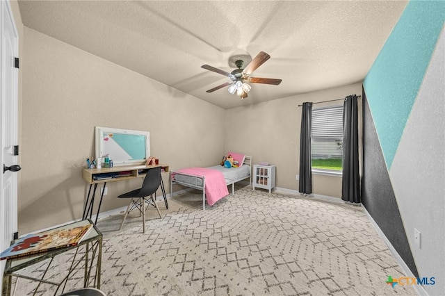1442 Neff Dr, Copperas Cove, TX 76522 - carpeted bedroom with a textured ceiling and ceiling fan