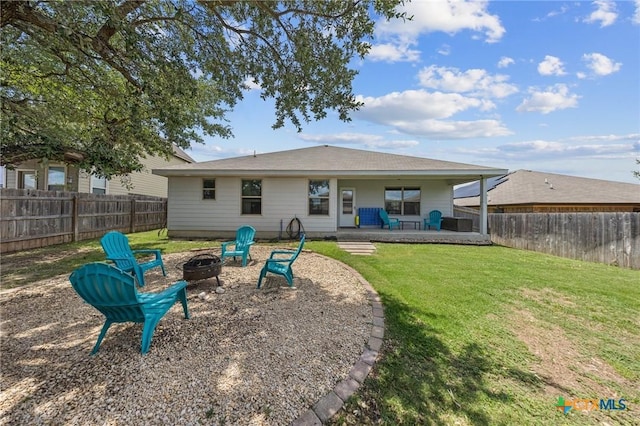 1442 Neff Dr, Copperas Cove, TX 76522 - back of house featuring an outdoor fire pit, a fenced backyard, and a patio area