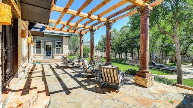 680 Saddleridge Dr, Wimberley, TX 78676 - view of patio with a pergola