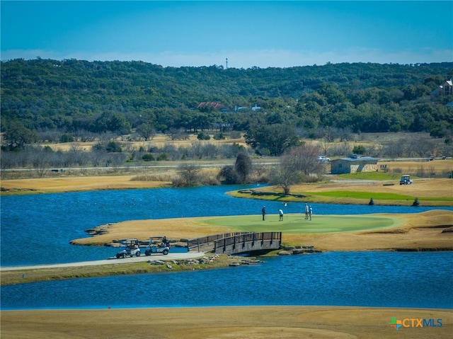 view of community featuring a water view