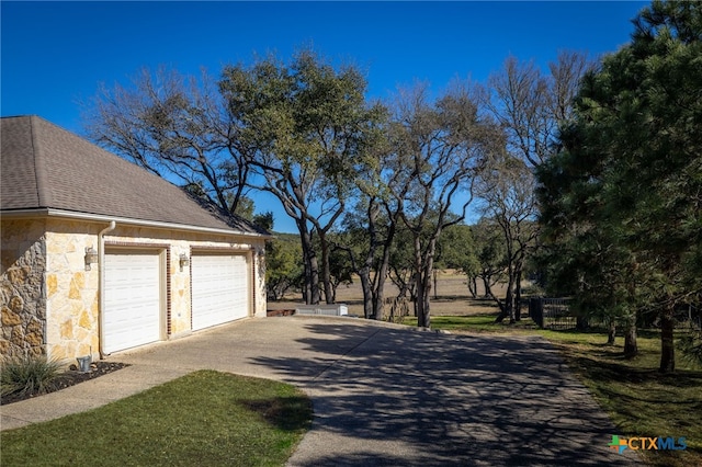 view of garage