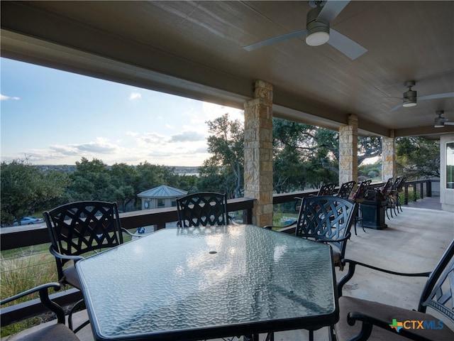 view of patio / terrace with ceiling fan