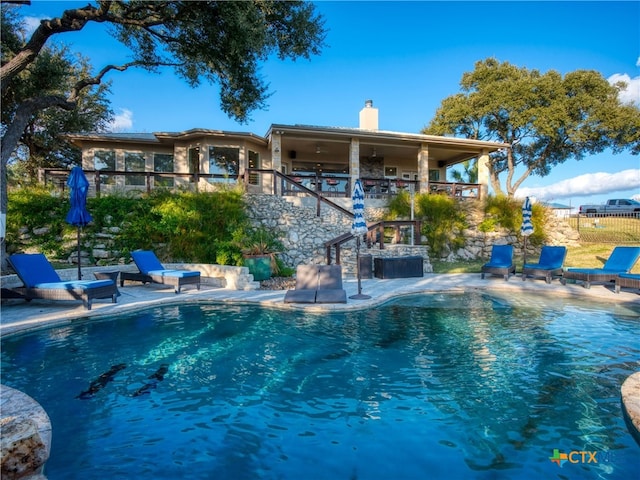 view of pool featuring a patio area