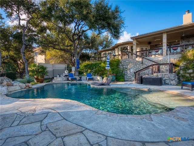 view of pool with a patio area