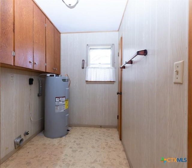 utility room with water heater