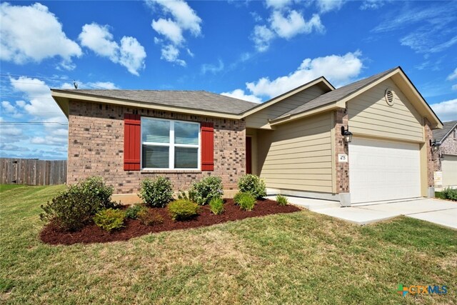 475 Autumn Leaf Dr, New Braunfels, TX 78130 - single story home featuring brick siding, a garage, and driveway